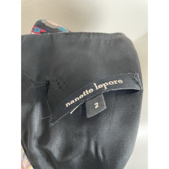 Nanette Lepore Dress Mini Sheath Silk Multicolor Print - Picture 11 of 12